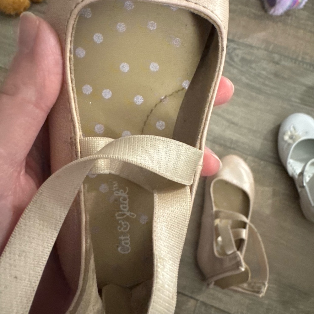 Cat & Jack Girls' Ballet Flats in Blush Pink with Elastic Strap